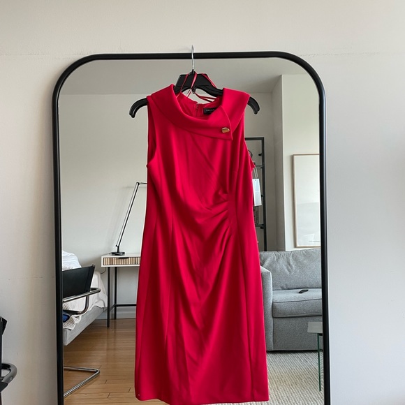 Elie Tahari Red Midi Dress - Picture 2 of 6